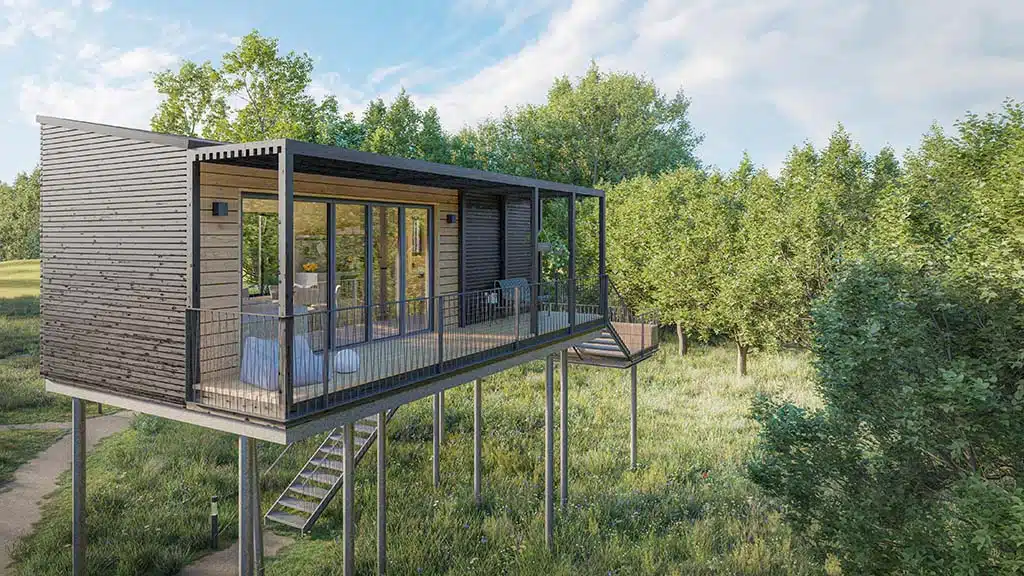 Detailansicht von einem Ostsee Baumhaus